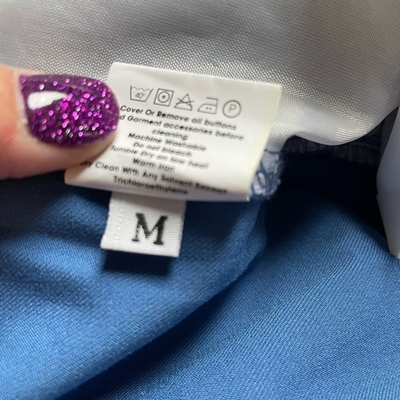 Rant Ceil Blue Medical Scrub Pants with Moto design. Size Medium - Picture 3 of 10